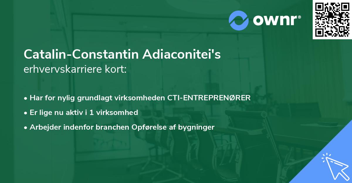Catalin-Constantin Adiaconitei's erhvervskarriere kort