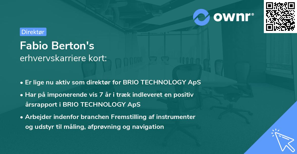 Fabio Berton's erhvervskarriere kort