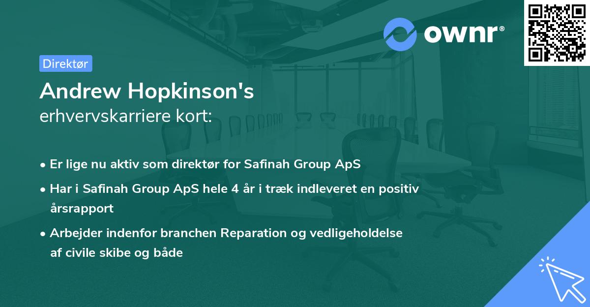 Andrew Hopkinson's erhvervskarriere kort