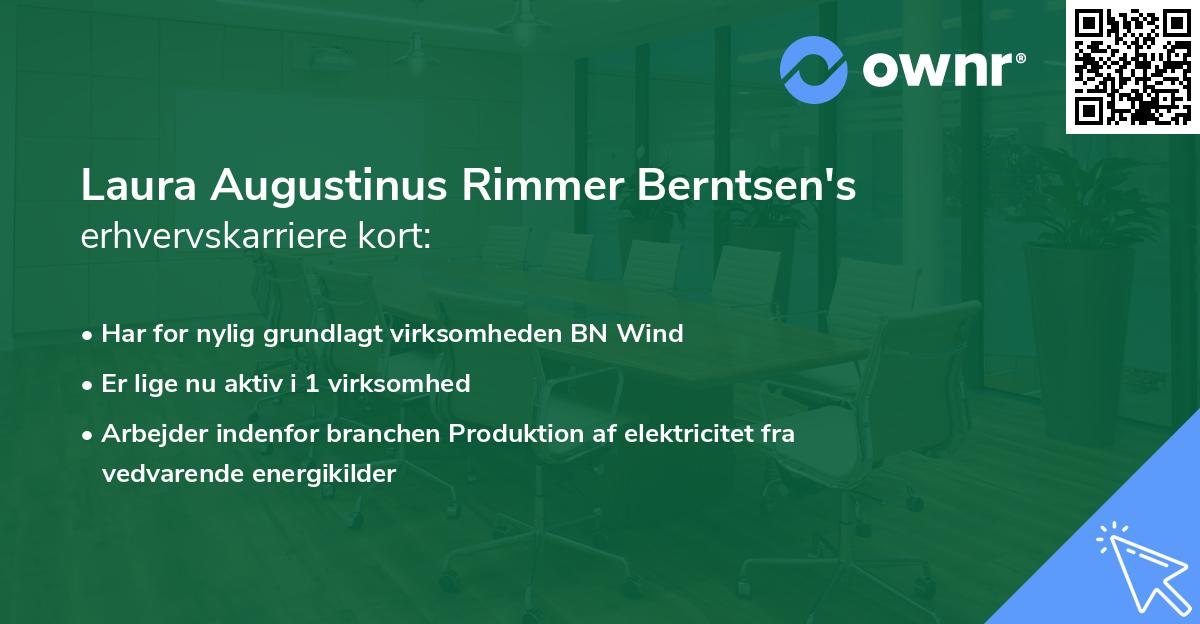 Laura Augustinus Rimmer Berntsen's erhvervskarriere kort