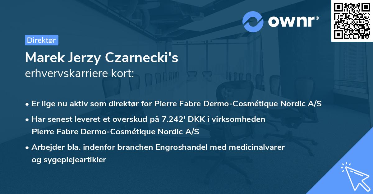 Marek Jerzy Czarnecki's erhvervskarriere kort