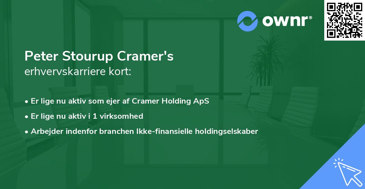 Peter Stourup Cramer's erhvervskarriere kort