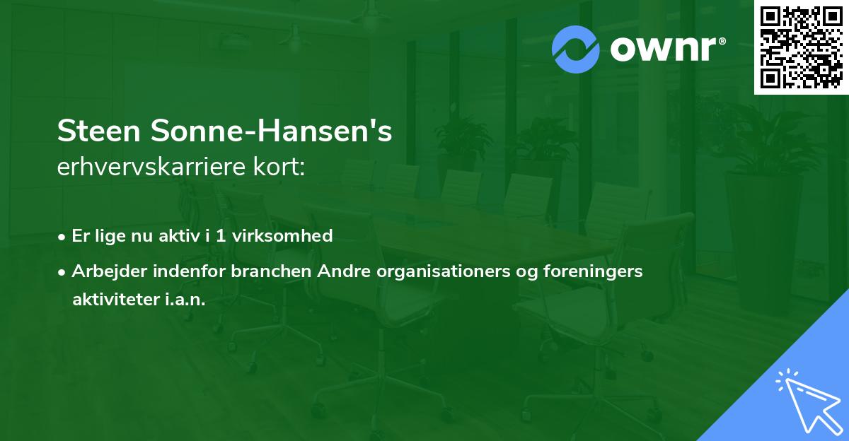 Steen Sonne-Hansen's erhvervskarriere kort