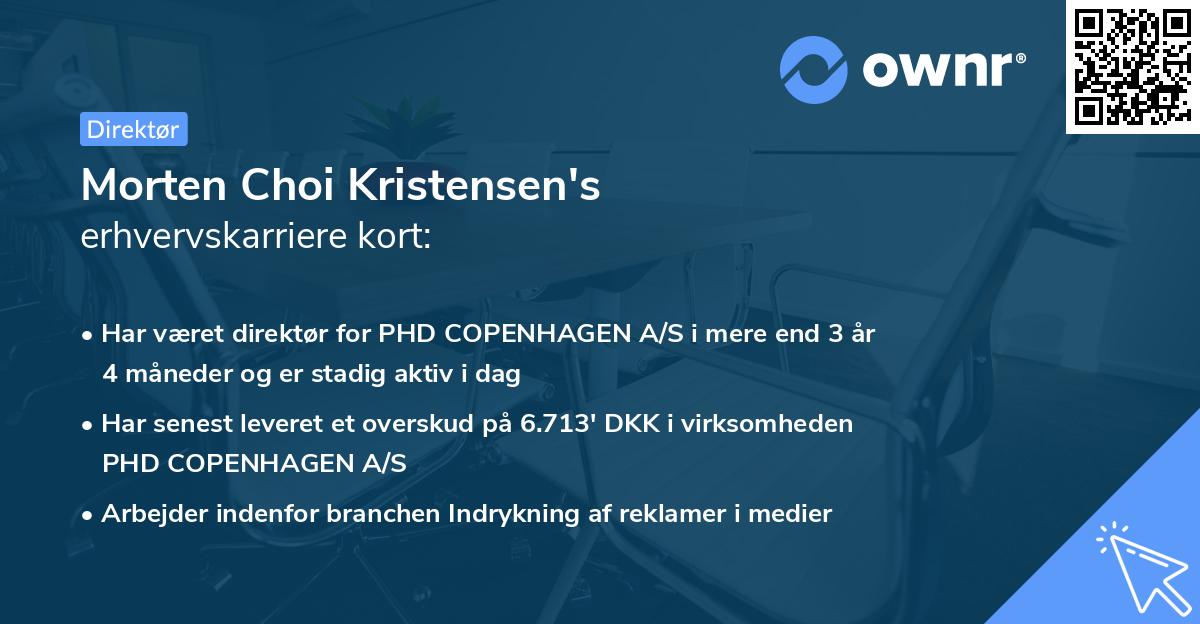 Morten Choi Kristensen's erhvervskarriere kort