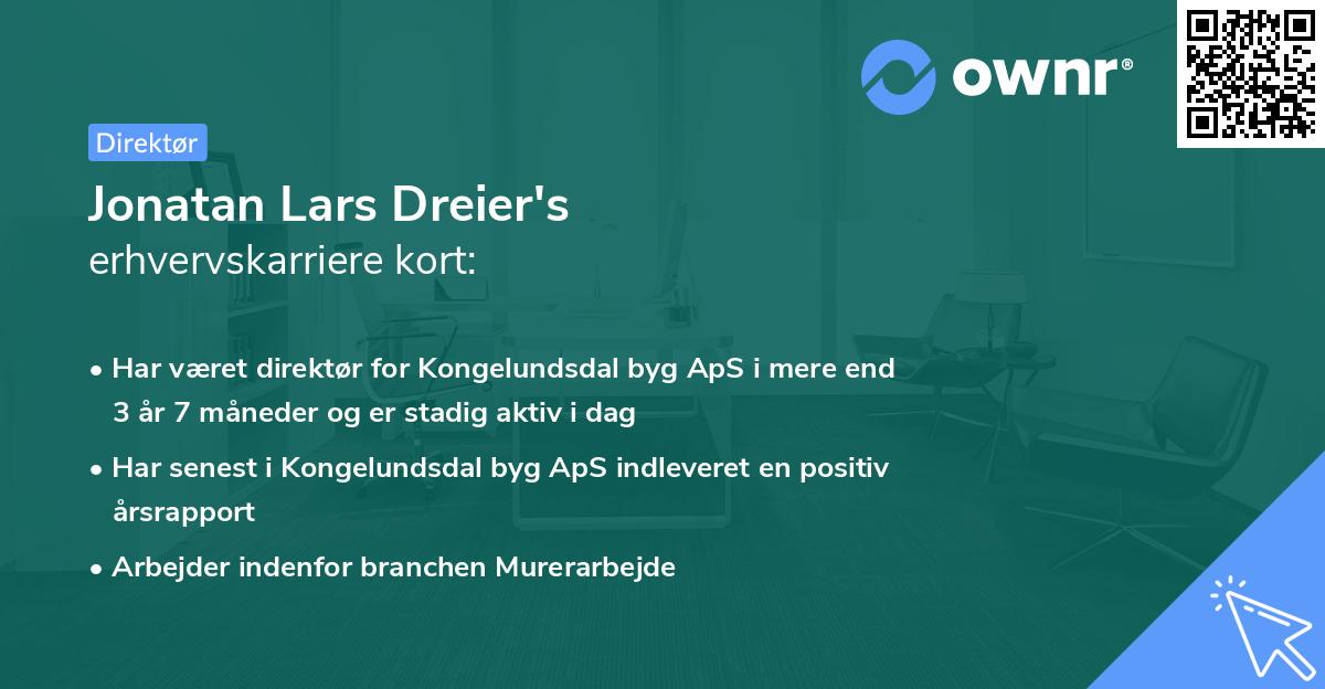 Jonatan Lars Dreier's erhvervskarriere kort