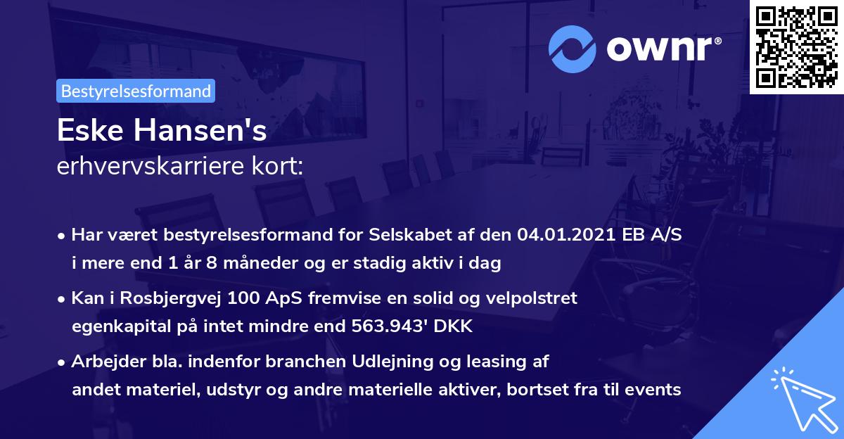 Eske Hansen's erhvervskarriere kort
