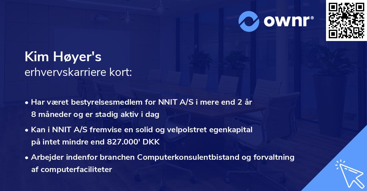 Kim Høyer's erhvervskarriere kort