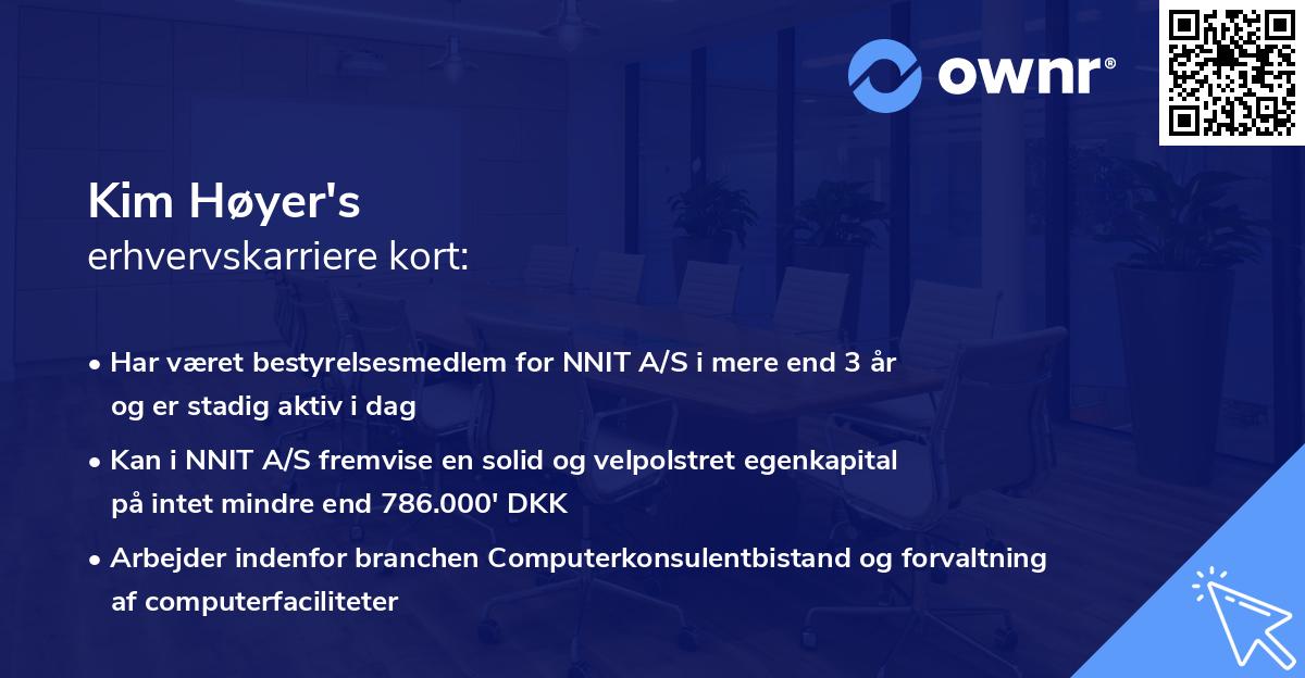 Kim Høyer's erhvervskarriere kort