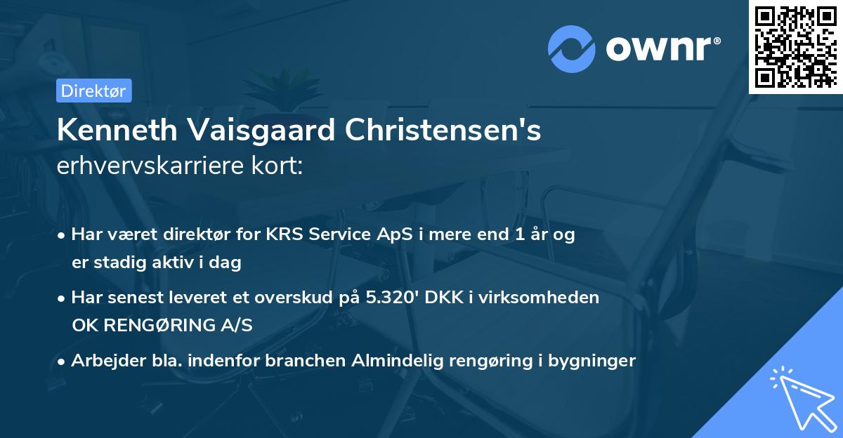 Kenneth Vaisgaard Christensen's erhvervskarriere kort