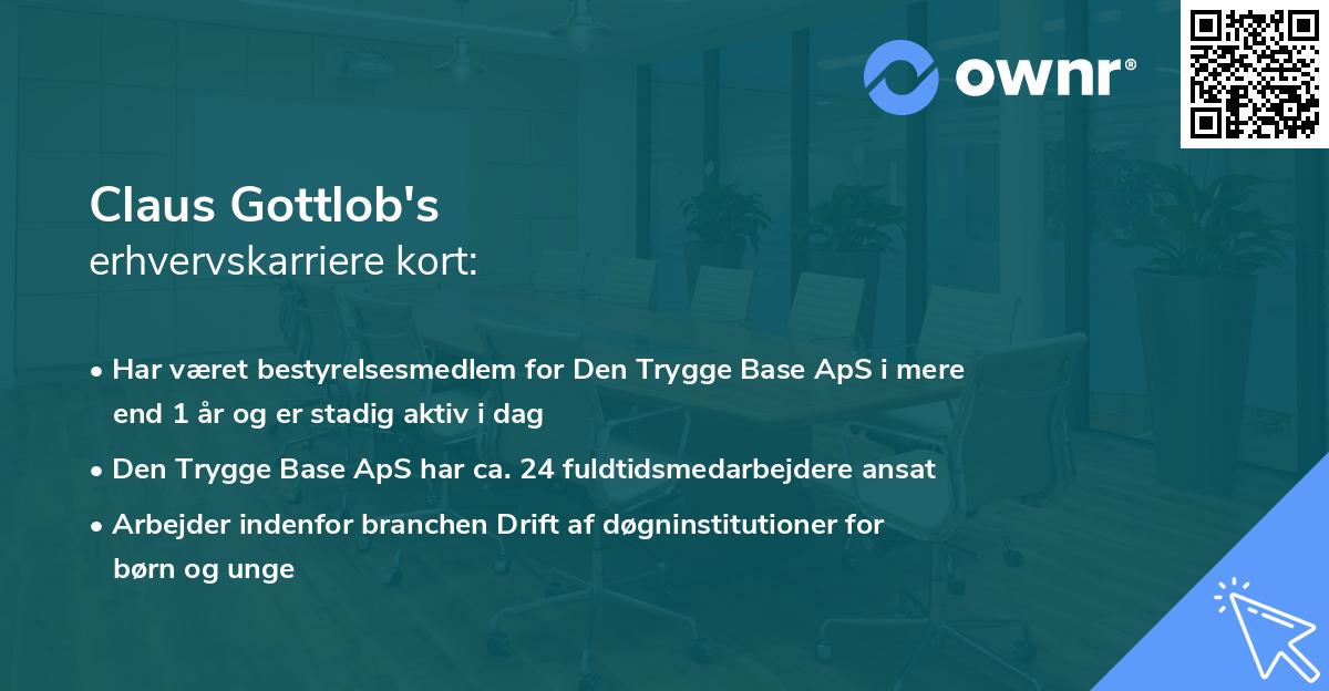 Claus Gottlob's erhvervskarriere kort