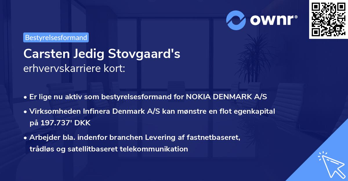 Carsten Jedig Stovgaard's erhvervskarriere kort