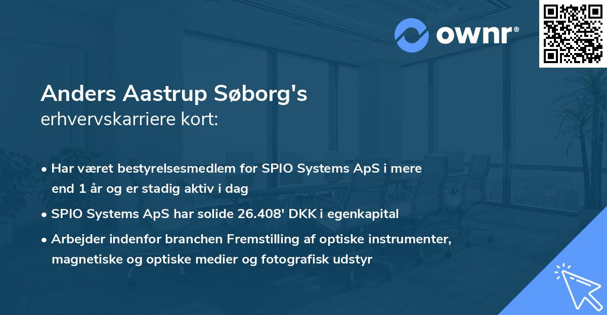 Anders Aastrup Søborg's erhvervskarriere kort