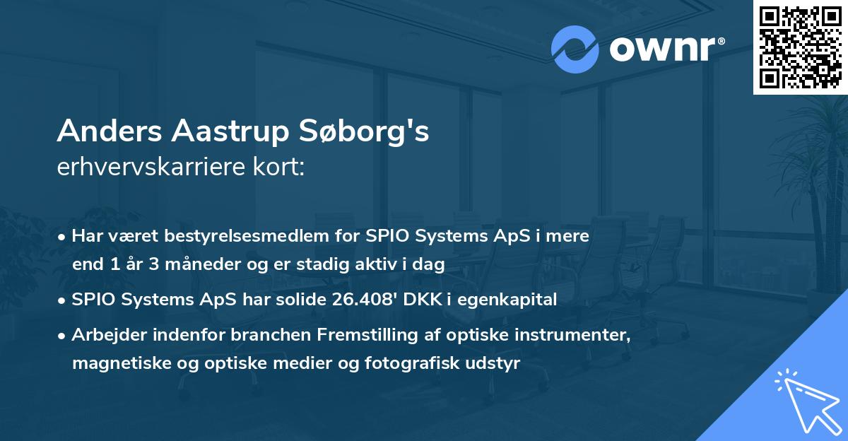 Anders Aastrup Søborg's erhvervskarriere kort