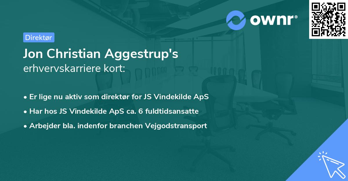 Jon Christian Aggestrup's erhvervskarriere kort