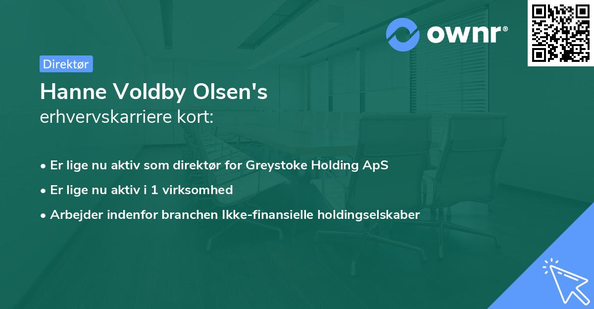 Hanne Voldby Olsen's erhvervskarriere kort