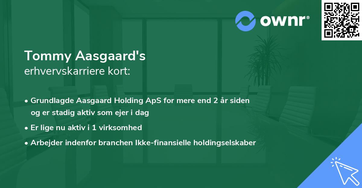 Tommy Aasgaard's erhvervskarriere kort