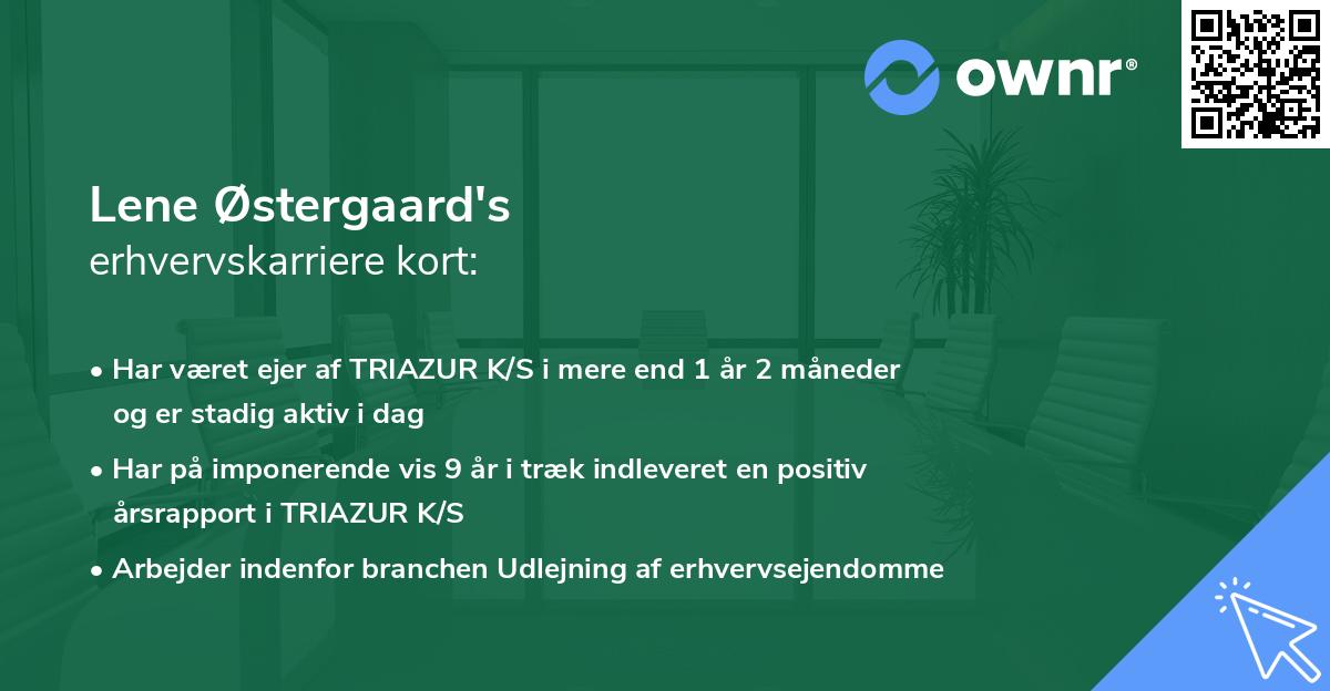 Lene Østergaard's erhvervskarriere kort