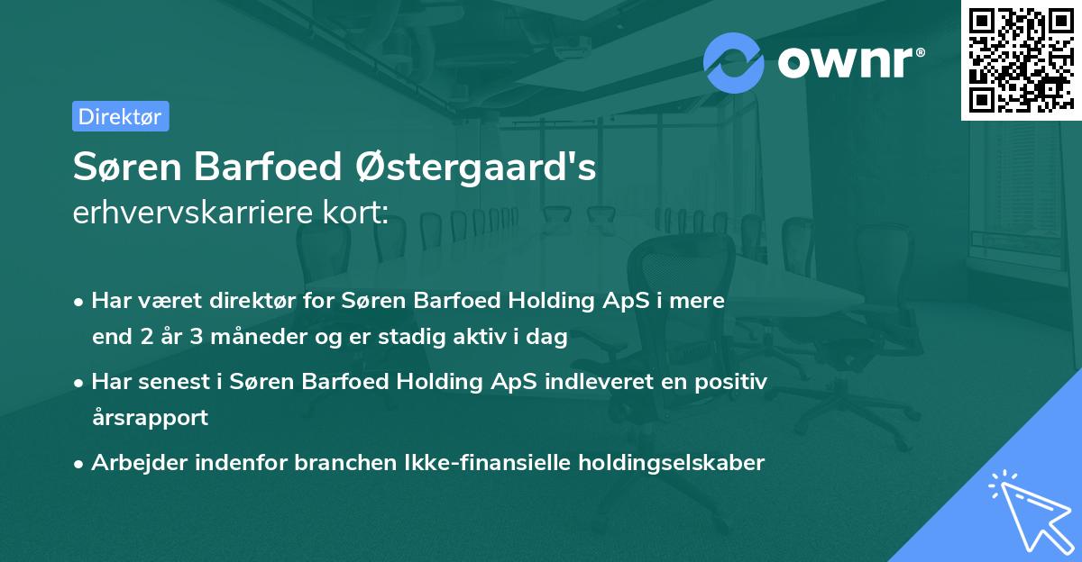 Søren Barfoed Østergaard's erhvervskarriere kort