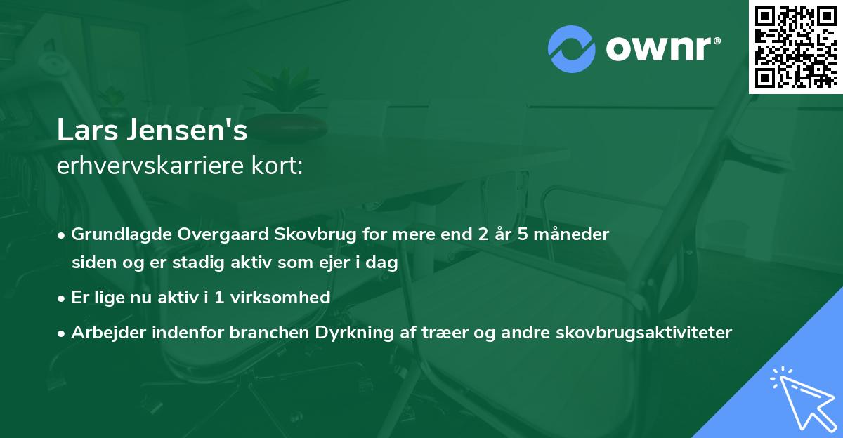 Lars Jensen's erhvervskarriere kort