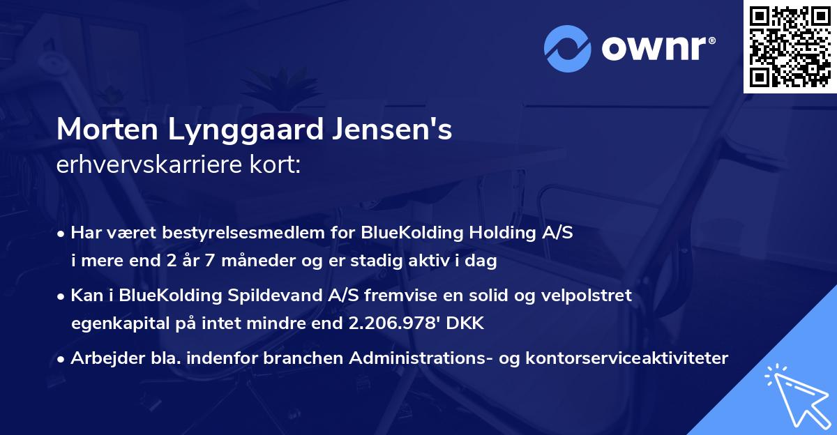 Morten Lynggaard Jensen's erhvervskarriere kort