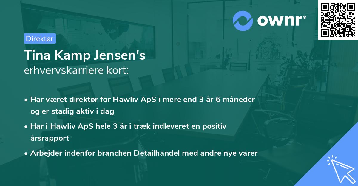 Tina Kamp Jensen's erhvervskarriere kort