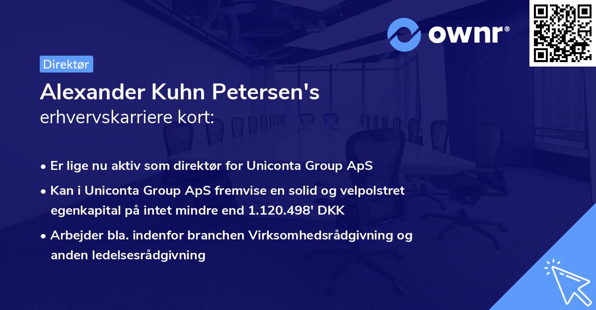Alexander Kuhn Petersen's erhvervskarriere kort