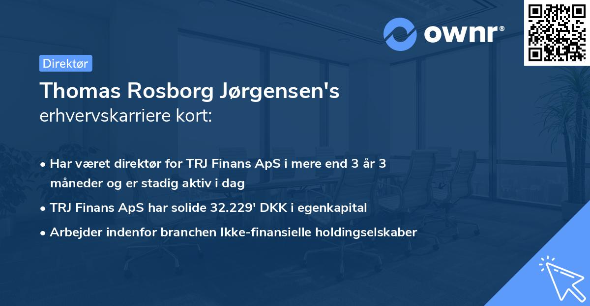 Thomas Rosborg Jørgensen's erhvervskarriere kort