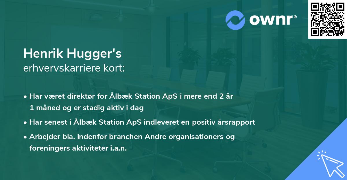 Henrik Hugger's erhvervskarriere kort