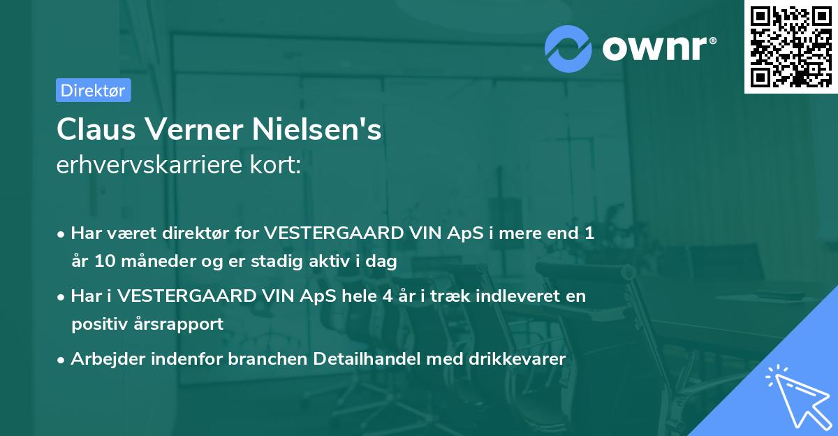 Claus Verner Nielsen's erhvervskarriere kort