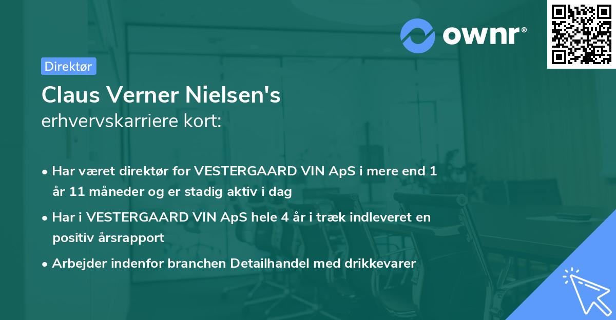 Claus Verner Nielsen's erhvervskarriere kort