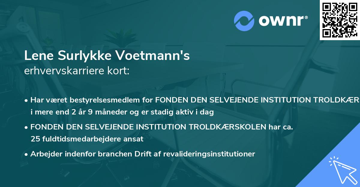 Lene Surlykke Voetmann's erhvervskarriere kort