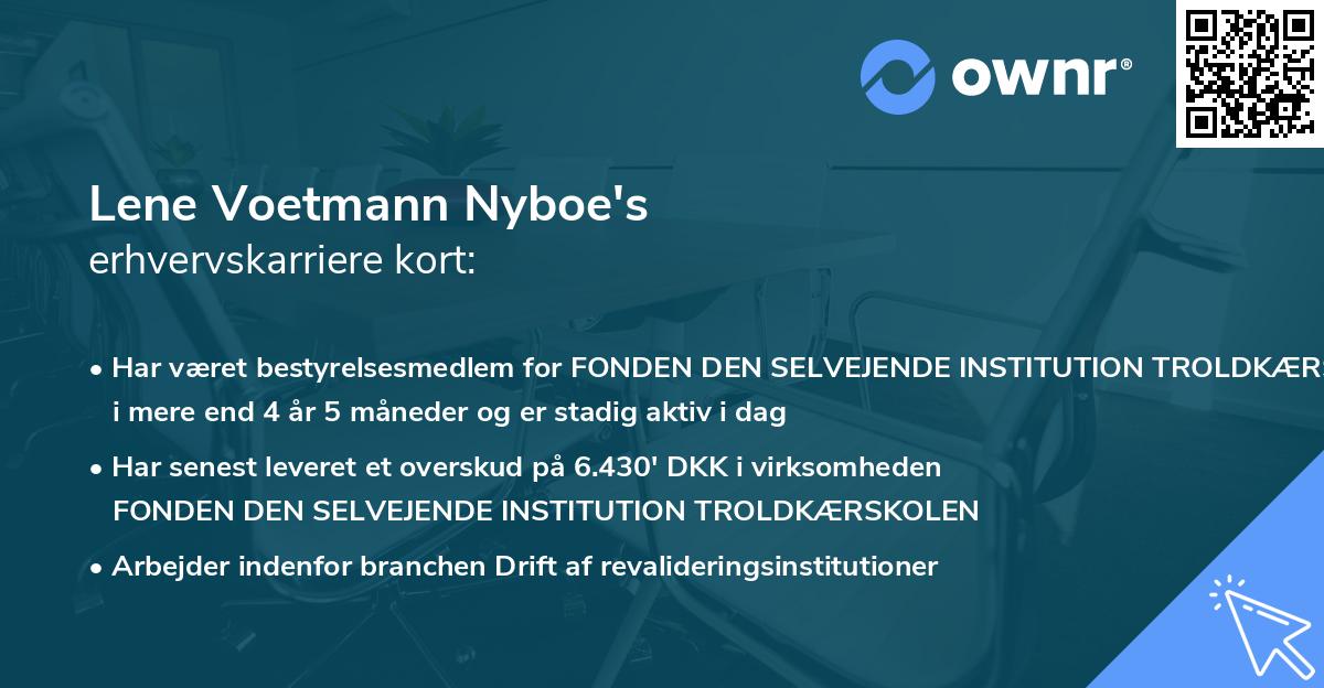 Lene Voetmann Nyboe's erhvervskarriere kort