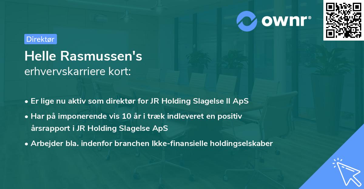 Helle Rasmussen's erhvervskarriere kort