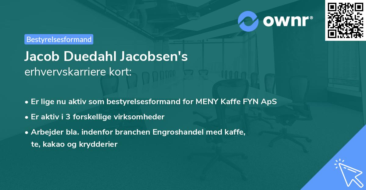 Jacob Duedahl Jacobsen's erhvervskarriere kort