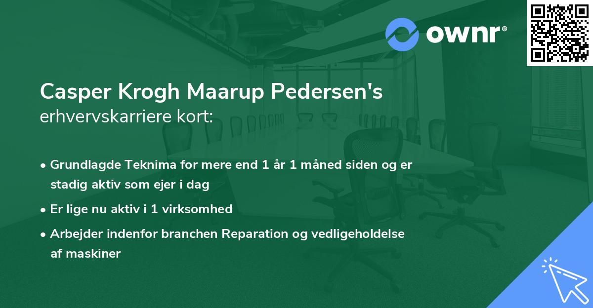 Casper Krogh Maarup Pedersen's erhvervskarriere kort