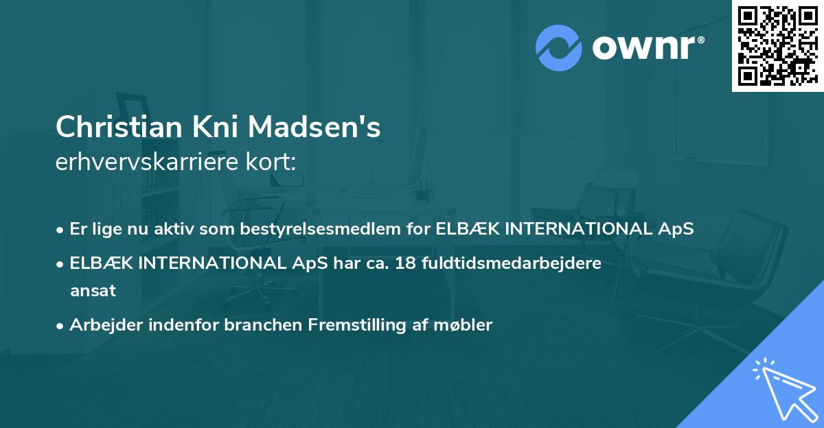 Christian Kni Madsen's erhvervskarriere kort