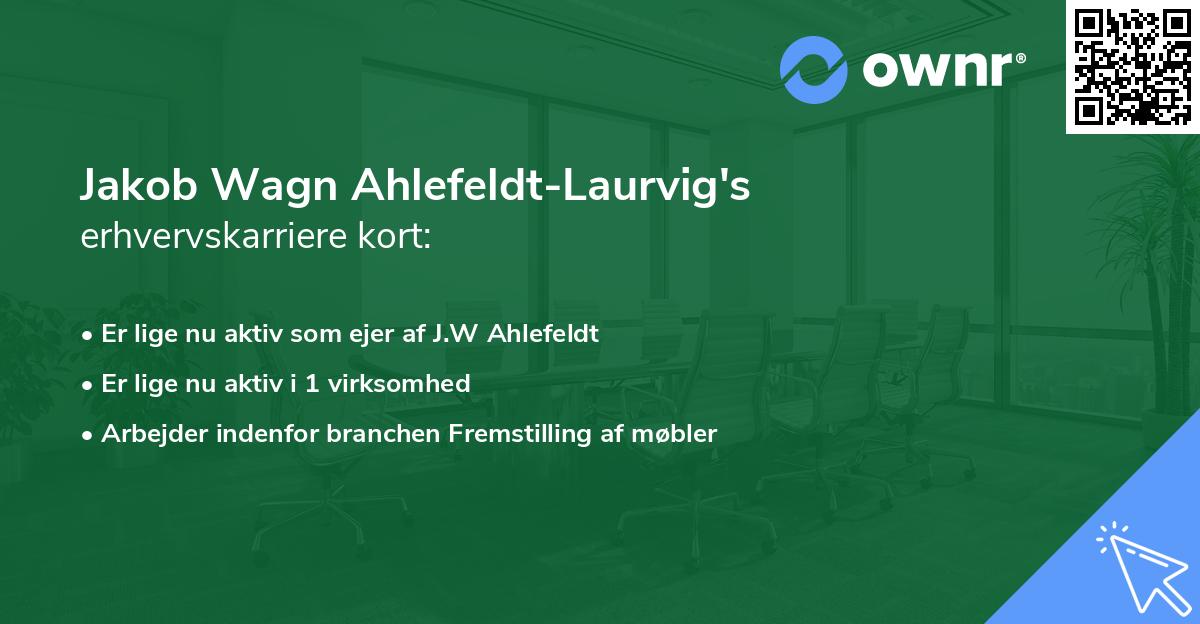 Jakob Wagn Ahlefeldt-Laurvig's erhvervskarriere kort