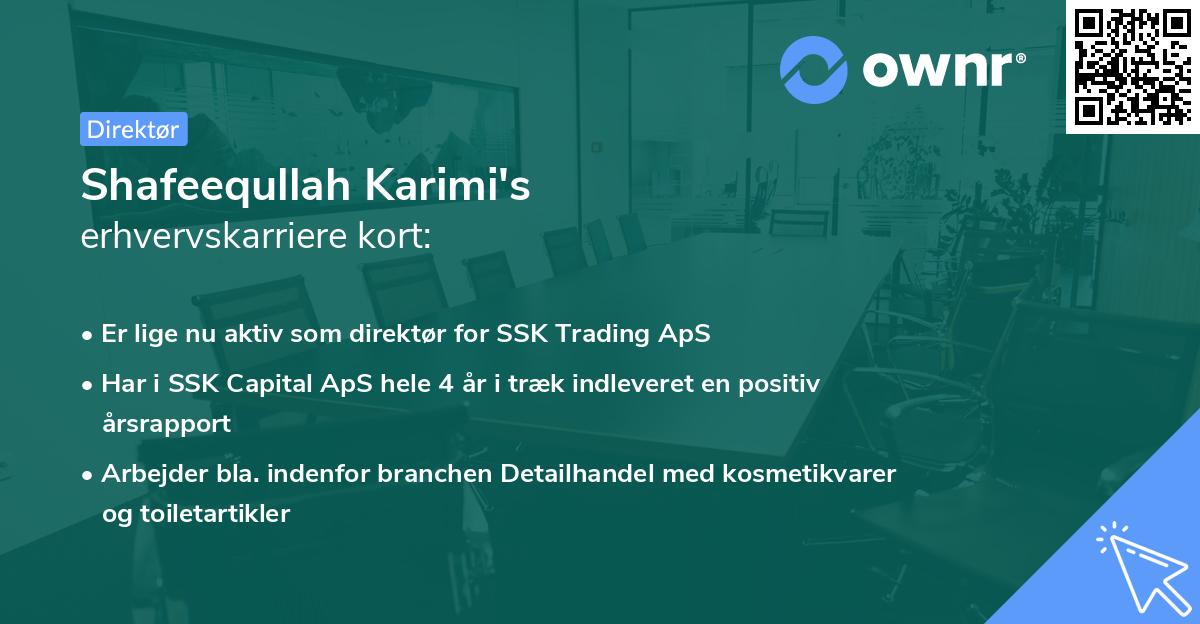 Shafeequllah Karimi's erhvervskarriere kort