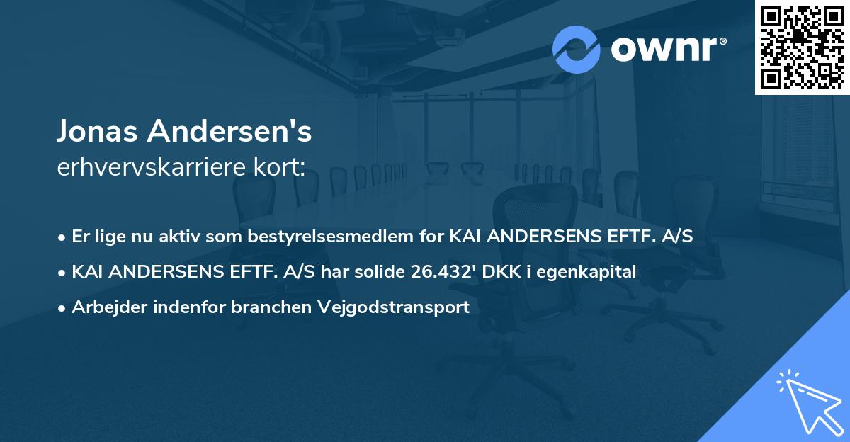 Jonas Andersen's erhvervskarriere kort