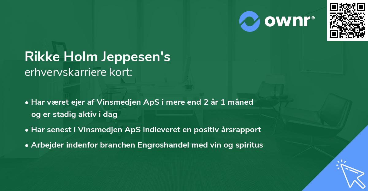 Rikke Holm Jeppesen's erhvervskarriere kort