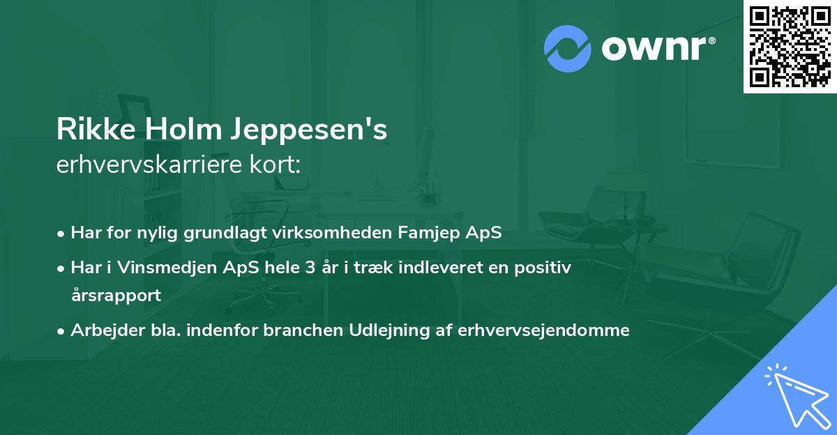 Rikke Holm Jeppesen's erhvervskarriere kort
