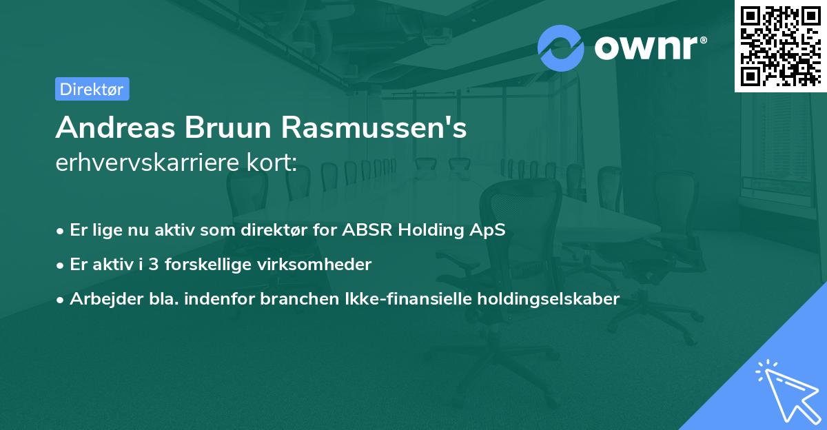 Andreas Bruun Rasmussen's erhvervskarriere kort