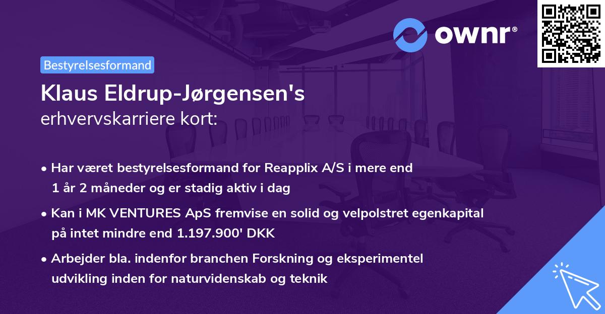 Klaus Eldrup-Jørgensen's erhvervskarriere kort