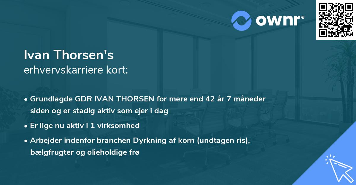 Ivan Thorsen's erhvervskarriere kort