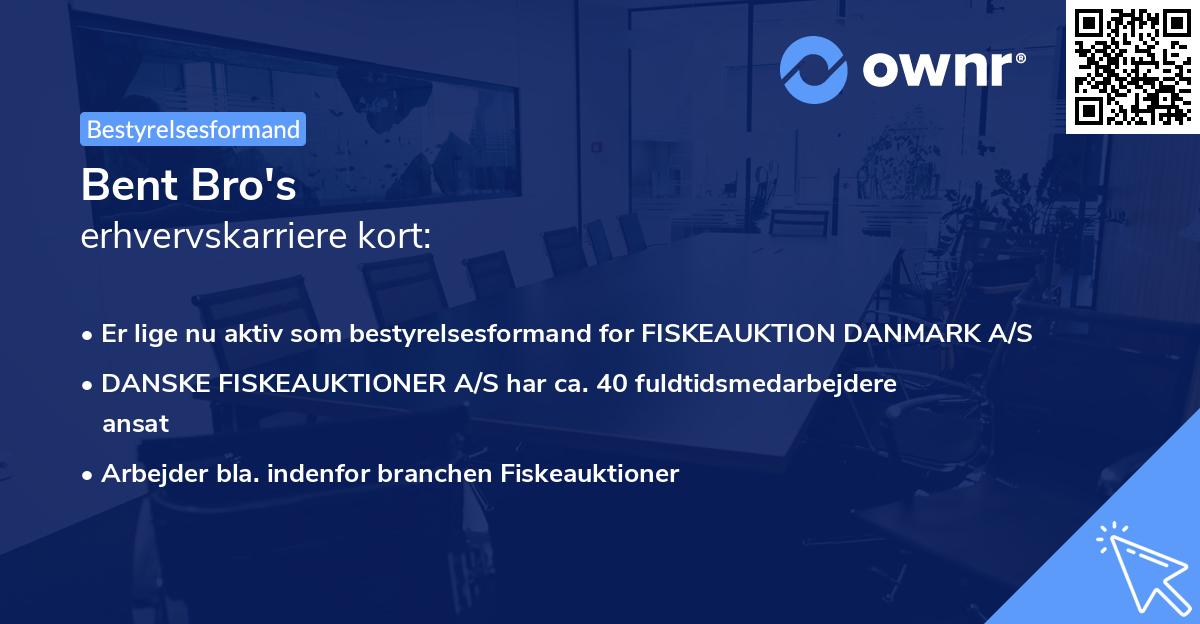 Bent Bro's erhvervskarriere kort