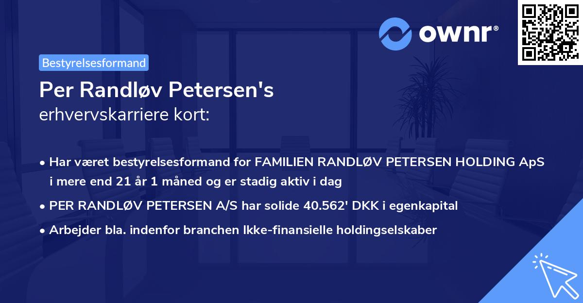 Per Randløv Petersen's erhvervskarriere kort