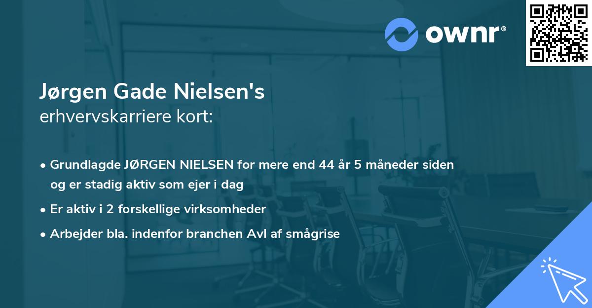 Jørgen Gade Nielsen's erhvervskarriere kort