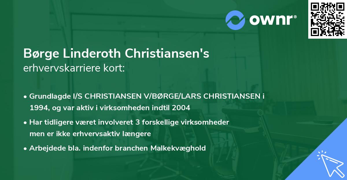 Børge Linderoth Christiansen's erhvervskarriere kort