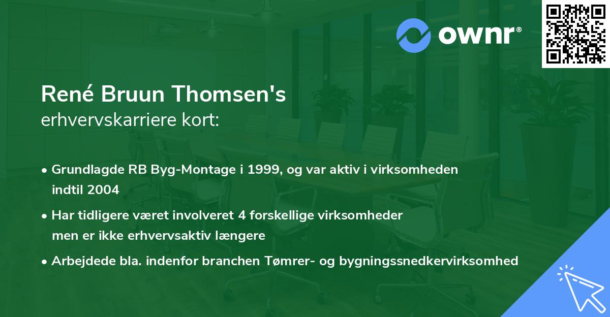 René Bruun Thomsen's erhvervskarriere kort