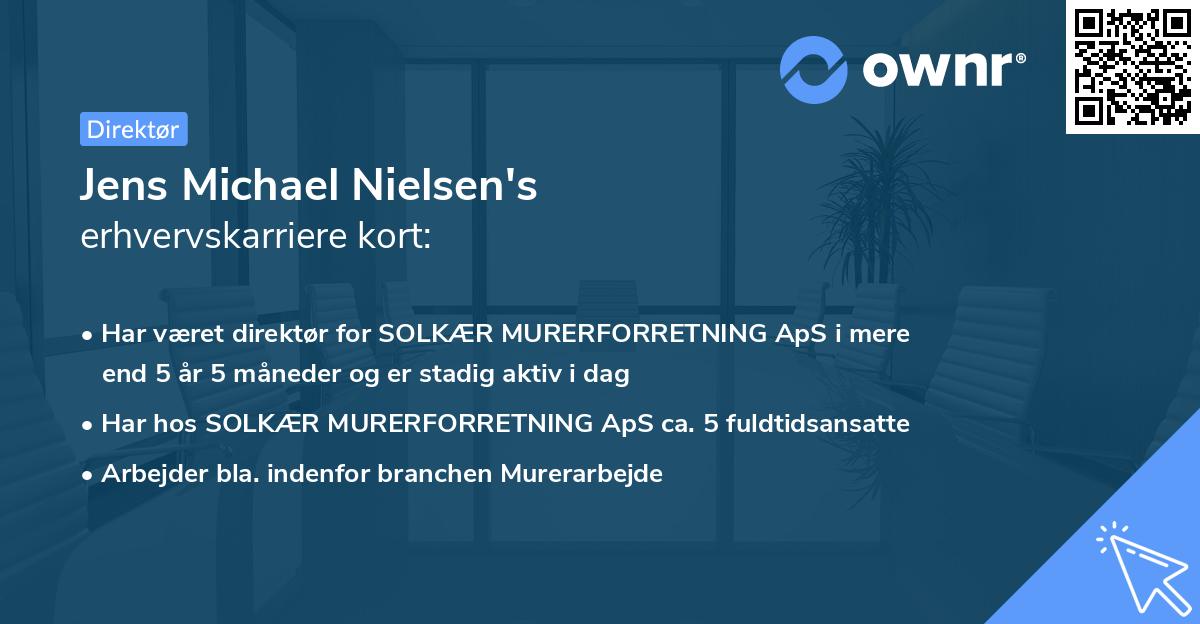 Jens Michael Nielsen's erhvervskarriere kort